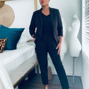 Black Stretchy Blazer w/ scrunched sleeves